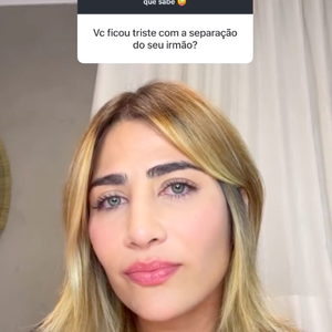 Em uma interação com fãs na web, Jéssica Beatriz foi questionada se teria ficado triste com a separação do irmão