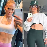 Jennifer Lopez, de 56 anos: 'Assim que acordo, coloco minha roupa de ginástica. Antes eu treinava intensamente; agora treino de forma inteligente: 40 minutos de musculação para não perder massa muscular com a idade'