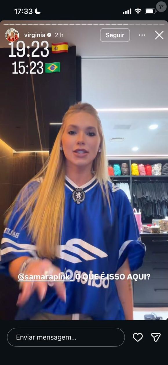 A influenciadora marcou presença no confronto entre Real Madrid e Getafe, nesta segunda-feira (2), no tradicional Estádio Bernabéu, e o look deu o que falar