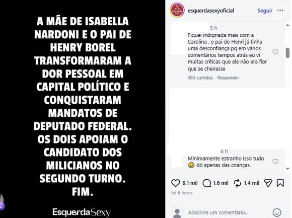 Página de esquerda radical reprovou com ataques de ódio apoio de Ana Carolina Oliveira e Leniel Borel a Flávio Bolsonaro