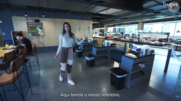Refeitório, cafeteria, terraço e espaços de convivência completam a estrutura da faculdade onde Benício Huck vai estudar