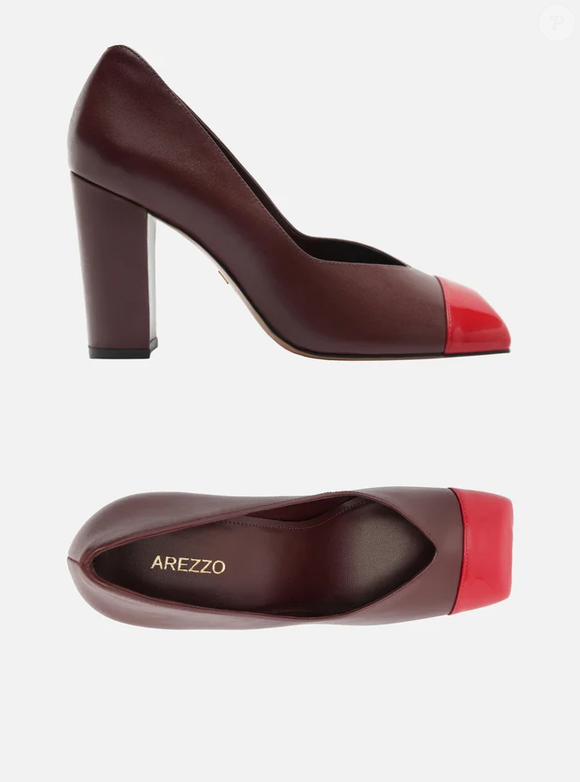 À venda por R$ 399,90, o Scarpin Margot Vermelho Salto Bloco, da Arezzo, reúne ponta quadrada, salto médio bloco e detalhes em materiais diferentes. Identificado pela referência A1421000010003, o modelo tem acabamento envernizado e uma proposta versátil para quem procura um sapato vermelho com desenho clássico