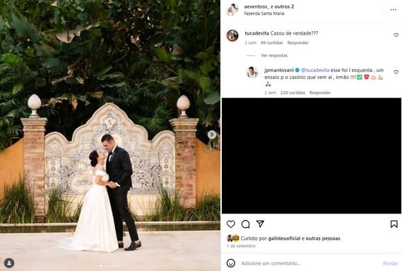 JP Mantovani e Li Martins fizeram um ensaio para o grande dia recentemente e o artista afirmou que em breve eles se casariam oficialmente