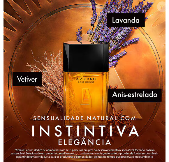 Lavanda, couro, âmbar e sândalo: a combinação do Azzaro Pour Homme entrega exatamente aquela vibe clássica de perfume caro que nunca sai de moda