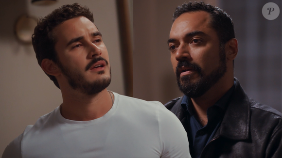 João Raul (Filipe Bragança) fica completamente perplexo quando Ronei (Thomás Aquino) revela ser seu pai biológico em “Coração Acelerado”, mudando tudo o que o sertanejo sabia sobre sua própria origem