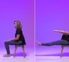 O primeiro exercício é feito sentado em uma cadeira e trabalha o equilíbrio e a força do abdômen