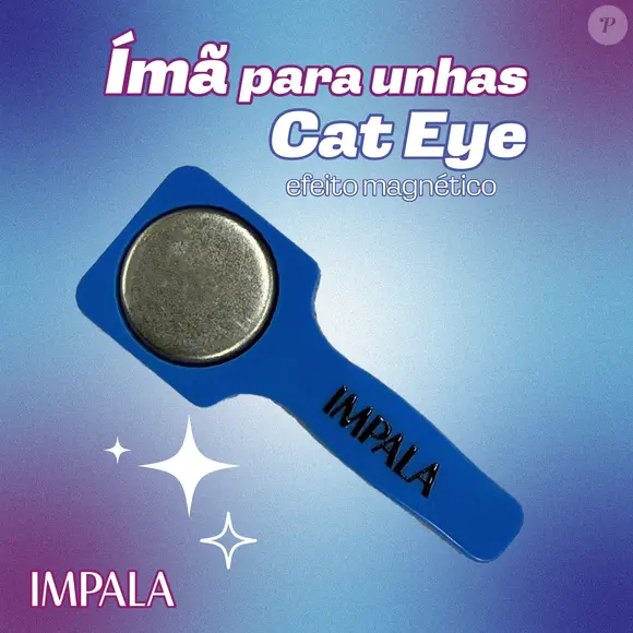 O grande destaque da coleção é o efeito cat eye, presente em quatro esmaltes. O acabamento é ativado por um ímã, vendido separadamente, que cria reflexos magnéticos em movimento e deixa cada aplicação com um visual único