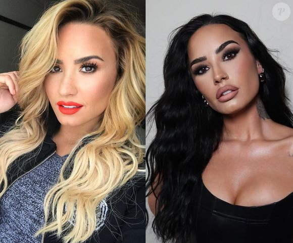 Demi Lovato já foi super loira e atualmente exibe os cabelos pretos