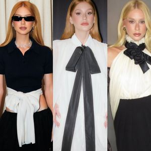 5 vezes que Marina Ruy Barbosa mostrou que laços em look P&B são chiques e atemporais