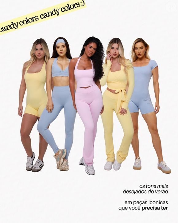 Marca Rosa Imperial Fitness é responsável pelos conjuntos candy color usados por Sarah Andrade no 'BBB 26'