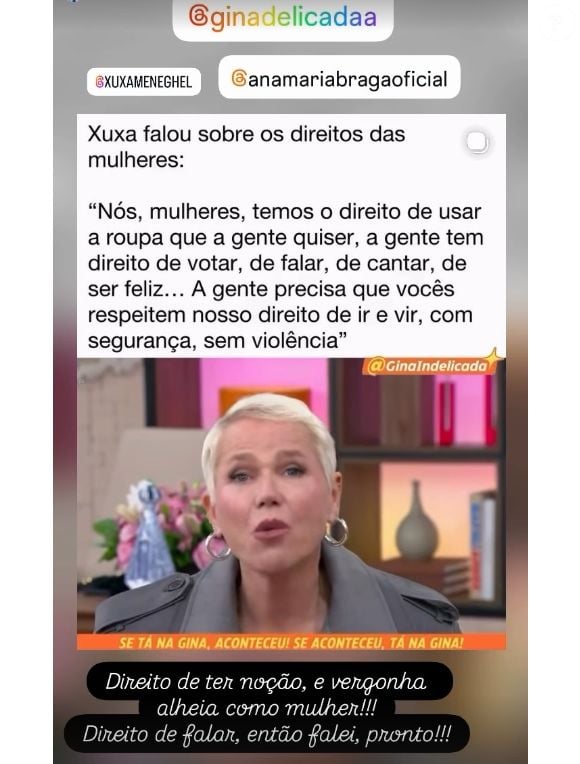 Xuxa x Mara: mãe de Sasha foi provocada por look ousado em turnê de despedida
