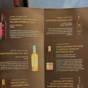 O portfólio da marca reúne diferentes rótulos internacionais e, de acordo com o folder de apresentação da Le Prince, os vinhos estão organizados em três linhas: Signature, Heritage e Legacy