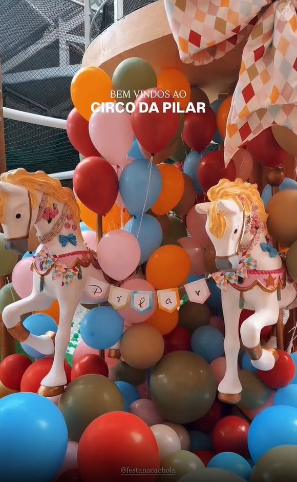 Com o tema Circo da Pilar, a festa encantou pelos detalhes luxuosos