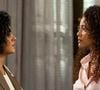 Maria de Fátima (Bella Campos) tenta fazer as pazes com Raquel (Taís Araújo), mas não dá certo