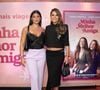 Flávia Alessandra, a Fábia de Quem Ama Cuida, apostou em um look preto elegante para prestigiar a estreia de Minha Melhor Amiga. A atriz combinou cropped de mangas curtas e ombros estruturados com saia longa de cintura baixa, recorte no quadril e fenda discreta, finalizando a produção com broche maximalista e sapato bicolor de poás e bico vermelho
