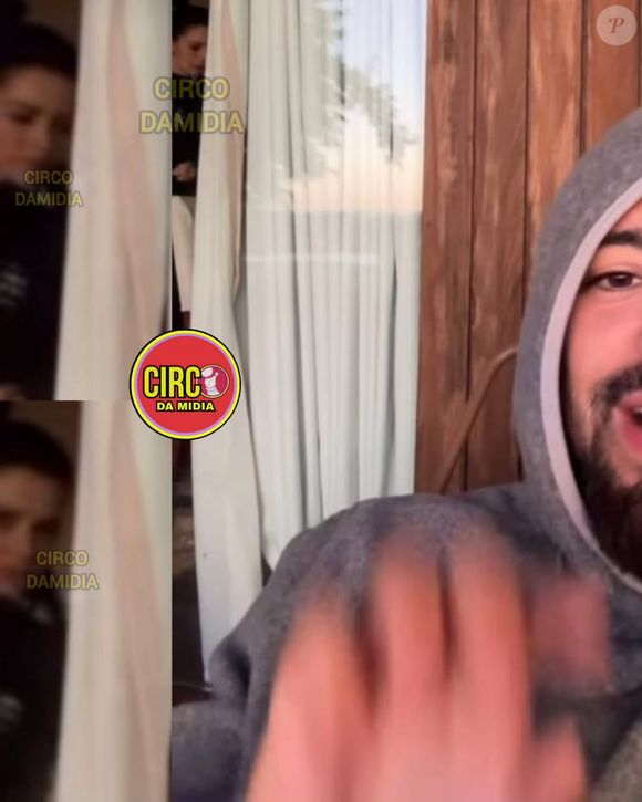 Sandy e Pedro Andrade juntos: as imagens chegaram a ir ao ar, mas foram apagadas rapidamente. O registro foi resgatado pela página Circo da Mídia, no Instagram