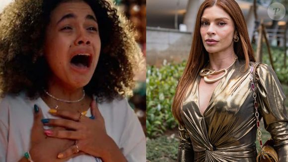 Joélly (Alana Cabral) teme perder seu bebê após ser jogada da escada por Arminda (Grazi Massafera)