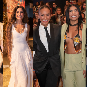 Top de onça de miçangas, terninho clássico e vestido boho: Camila Pitanga, ex-BBBs Maxiane e Marciele e mais famosos roubam a cena no Rio Fashion Week 2026; veja + de 20 fotos