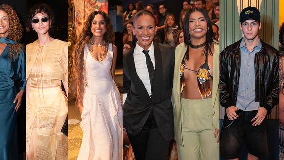 Top de onça de miçangas, terninho clássico e vestido boho: Camila Pitanga, ex-BBBs Maxiane e Marciele e mais famosos roubam a cena no Rio Fashion Week 2026; veja + de 20 fotos