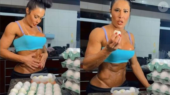 Musa fitness, Gracyanne Barbosa come 40 ovos por dia em sua dieta super restrita