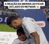 Neymar foi abraçado por uma torcedora mirim e logo cercado por outras crianças