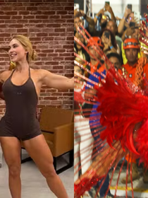 Professor de samba de Virgínia Fonseca revela tensão da influenciadora por conta do costeiro de 12 kg dias antes do desfile: ‘A gente se assustou com o peso’