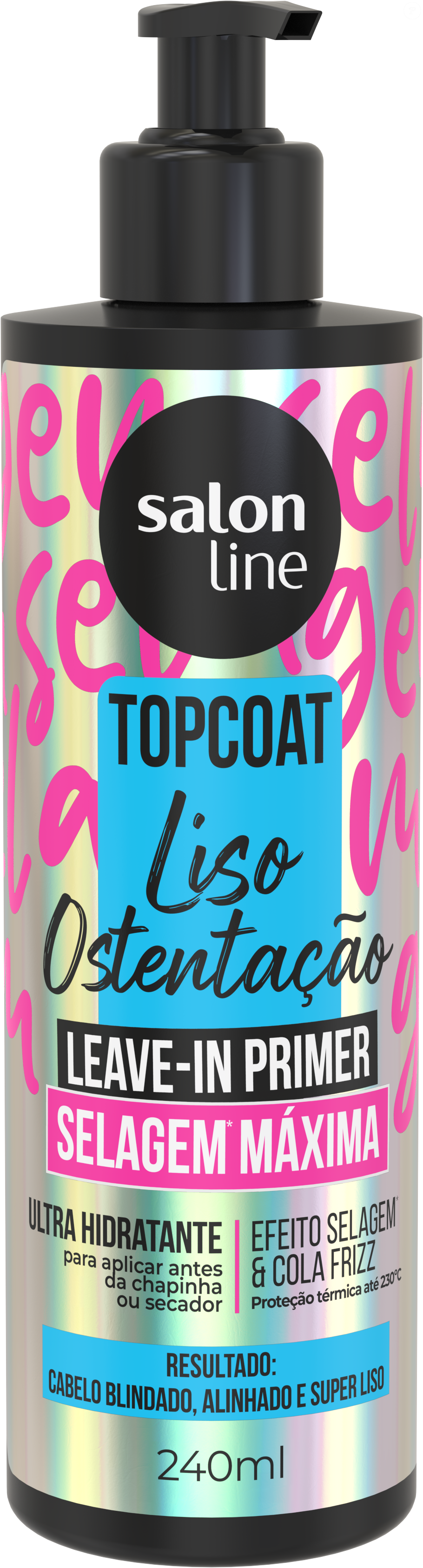 Leave-In Meu Liso Ostentação Top Coat 240ml | R$ 21,37 - Primer capilar da Salon Line promete efeito super liso com brilho espelhado e proteção contra danos externos