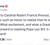 Mensagem do presidente Donald Trump na rede Truth Social.