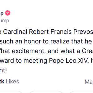 Mensagem do presidente Donald Trump na rede Truth Social.