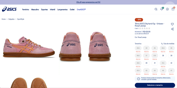 Mais barato que os concorrentes, o ASICS Skyhand OG custa R$ 429,99 no Brasil e entrega design, conforto e informação de moda em uma única proposta