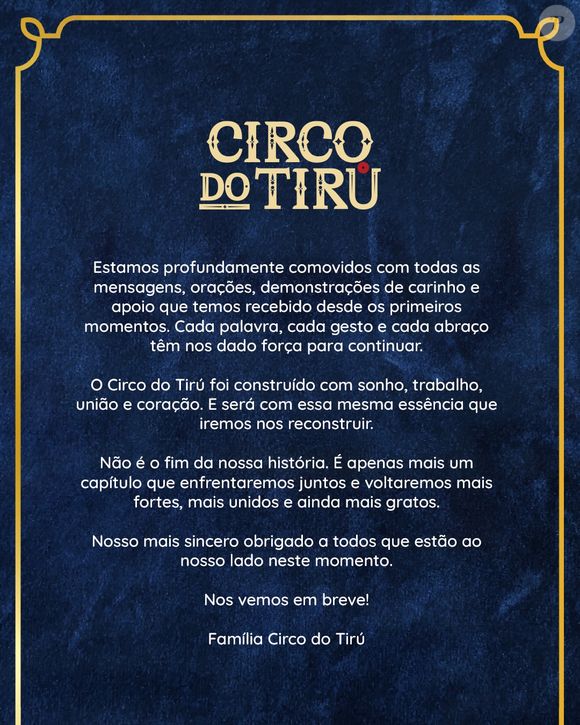 Circo do Tiru pega fogo em 11 de maio de 2026: não houve feridos