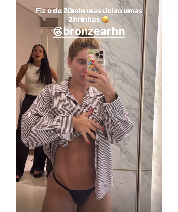 Segundo Virgínia, as áreas que deseja definir a profissional deixa mais destacada no bronzeamento