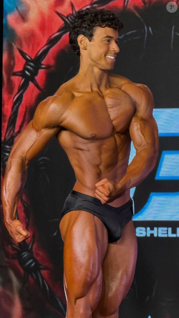 Victor Alexandre, filho de Carla Perez e Xanddy, participou do seu primeiro campeonato de fisiculturismo