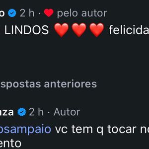 Pedro Sampaio reagiu ao pedido de casamento de Luísa Sonza com entusiasmo e escreveu: 'AAAAA QUE LINDOS felicidades sempre". A cantora respondeu ao amigo: "vc tem q tocar no meu casamento'