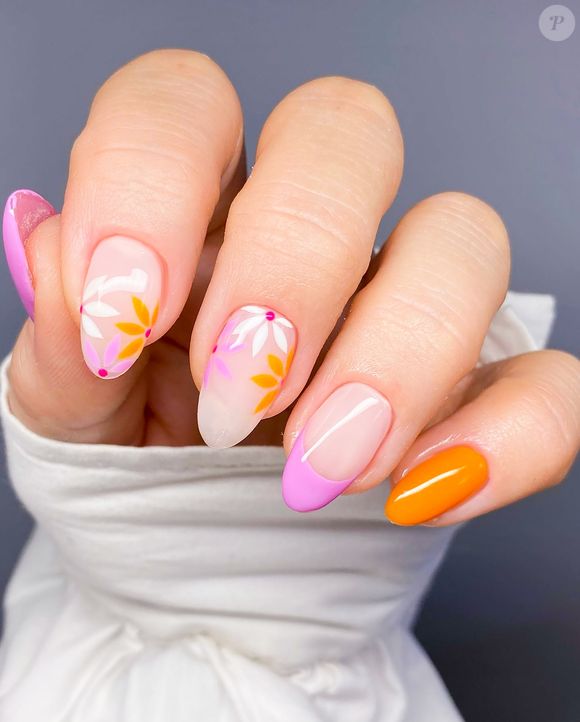 Primavera nas unhas em cada traço: essa nail art que parece pintura feita à mão