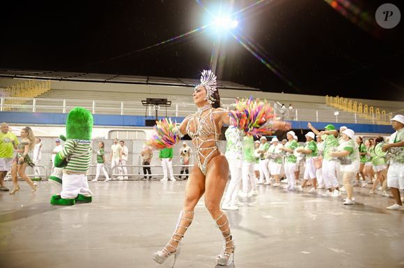 Viviane Araújo, uma das rainhas veteranas no Carnaval, impressiona com seu corpo definido.