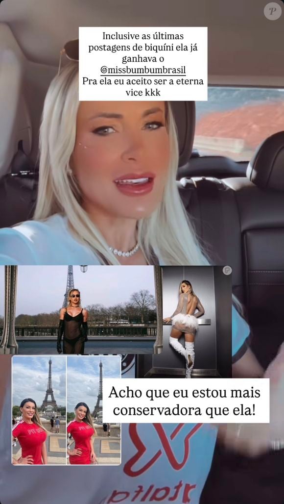 Andressa Urach ainda disse que Virgínia teria a copiado em um look onde posou com uma saia curta e bota de cano alto branca