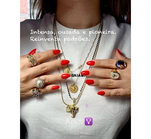 Áries – Intensa, ousada e pioneira, que reinventa padrões, encontra no vermelho a cor que simboliza coragem, energia e determinação.