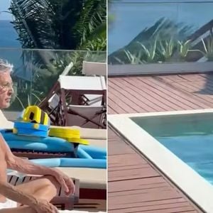 Caetano Veloso desfruta de um espaço zen onde já foi fotografado aproveitando o sol e meditando
