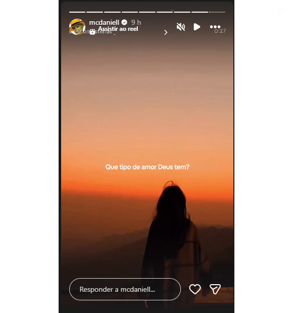 ‘Que tipo de amor Deus tem? Bem, é incondicional. Deus ama você nos seus melhores dias e nos seus piores dias’, dizia o post compartilhado por MC Daniel