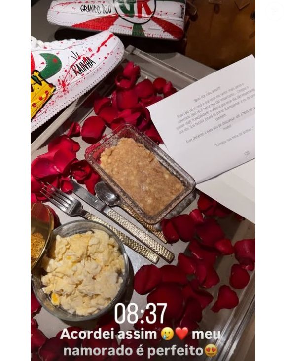 Virgínia mostrou surpresa romântica que ganhou do namorado, Vini Jr.: 'Sua hora de brilhar!'