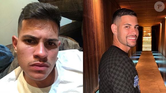 Antes e depois de Bruno Guimarães: jogador é mais um que hoje usa o cabelo curto e barba estilo cavanhaque. O novo padrão entre os atletas!