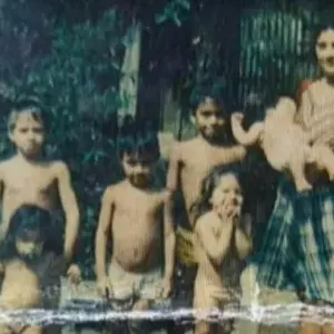 Joelma na infância com os irmãos