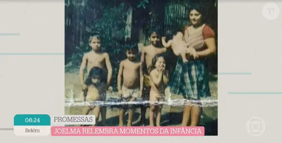 Joelma na infância com os irmãos