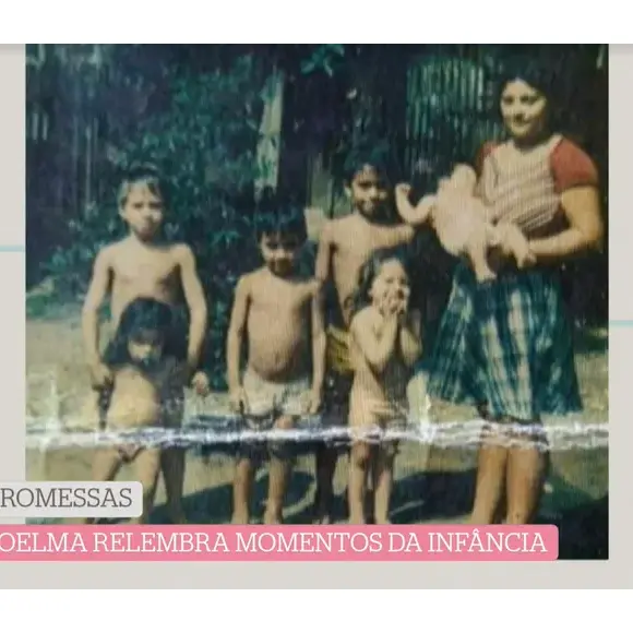 Joelma na infância com os irmãos