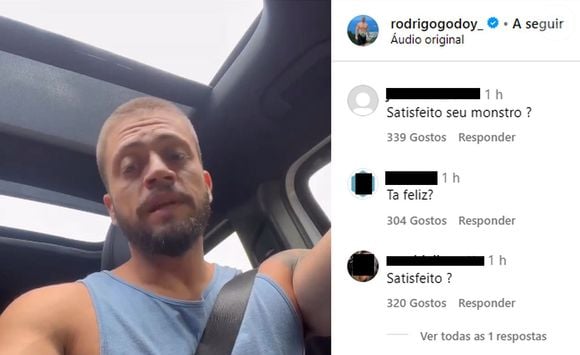 Internautas chamaram Rodrigo Godoy de 'monstro' após a morte de Preta Gil