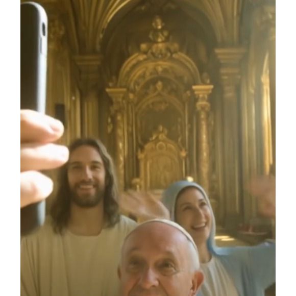 IA emociona e divide opiniões ao recriar o Papa Francisco no céu com Jesus e Maria em vídeo visualmente impactante