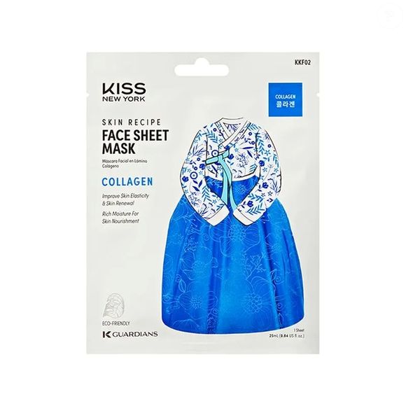 6. Máscara Facial de Algodão Coreana Colágeno (Kiss New York) - 25ml | R$ 19,69 - inspirada nos rituais de beleza sul-coreanos, essa máscara facial de algodão oferece um cuidado prático e eficaz, promovendo firmeza e nutrição
