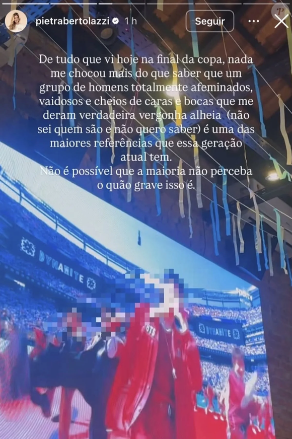 A influenciadora Pietra Bertolazzi encerrou seu posicionamento afirmando que divergências de opinião fazem parte de um Estado livre, mas que ameaças, perseguição e exposição de dados pessoais devem ser tratadas conforme o Código Penal. Segundo o Metrópoles