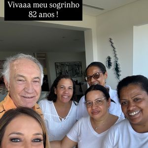 Pai de Cesar Tralli, Cezar recebeu Ticiane Pinheiro em sua festa de aniversário